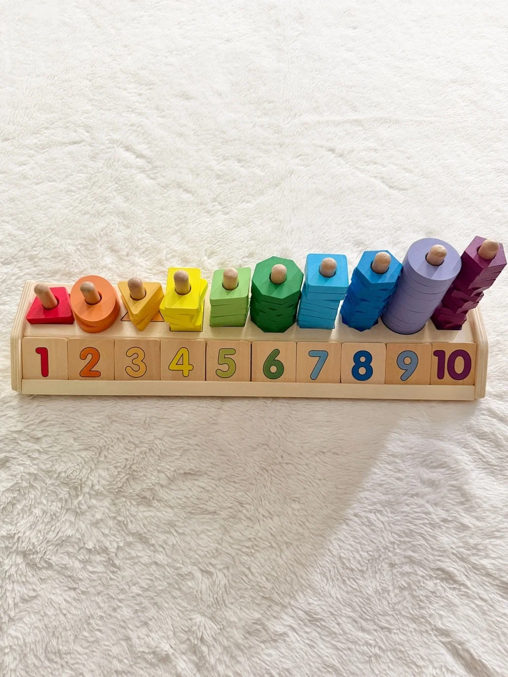 Melissa & Doug Counting Shape Stacker Wooden Sorting Toy